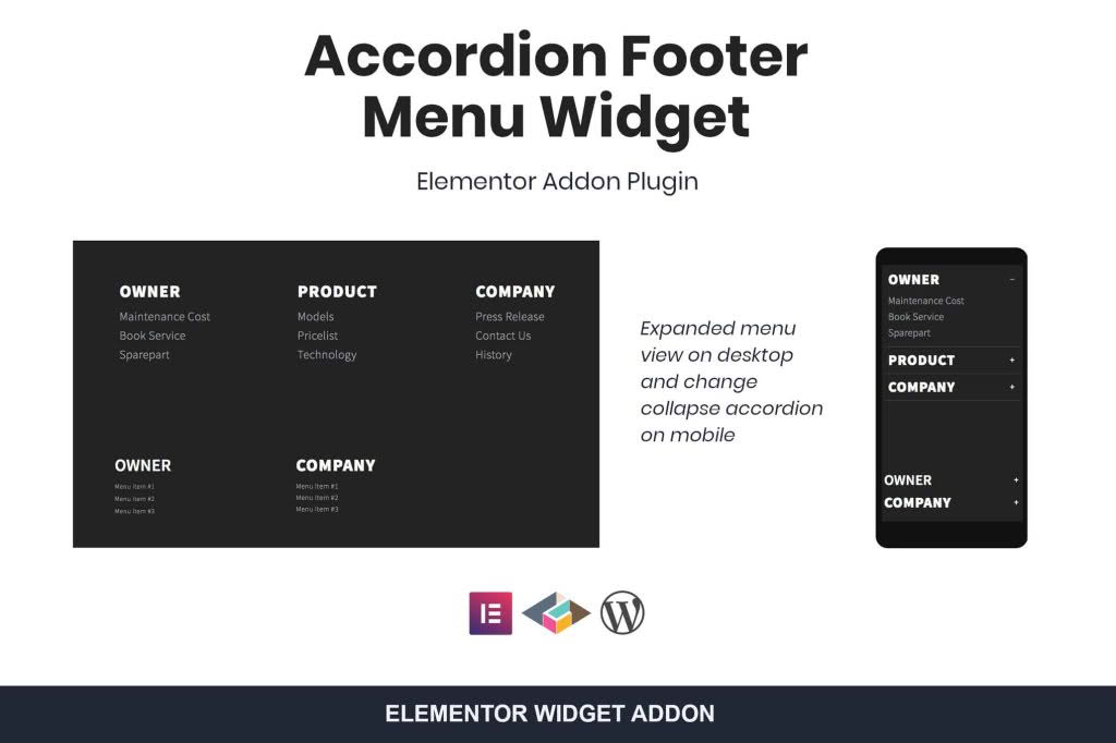 Download Accordion Footer Menu Widget For Elementor