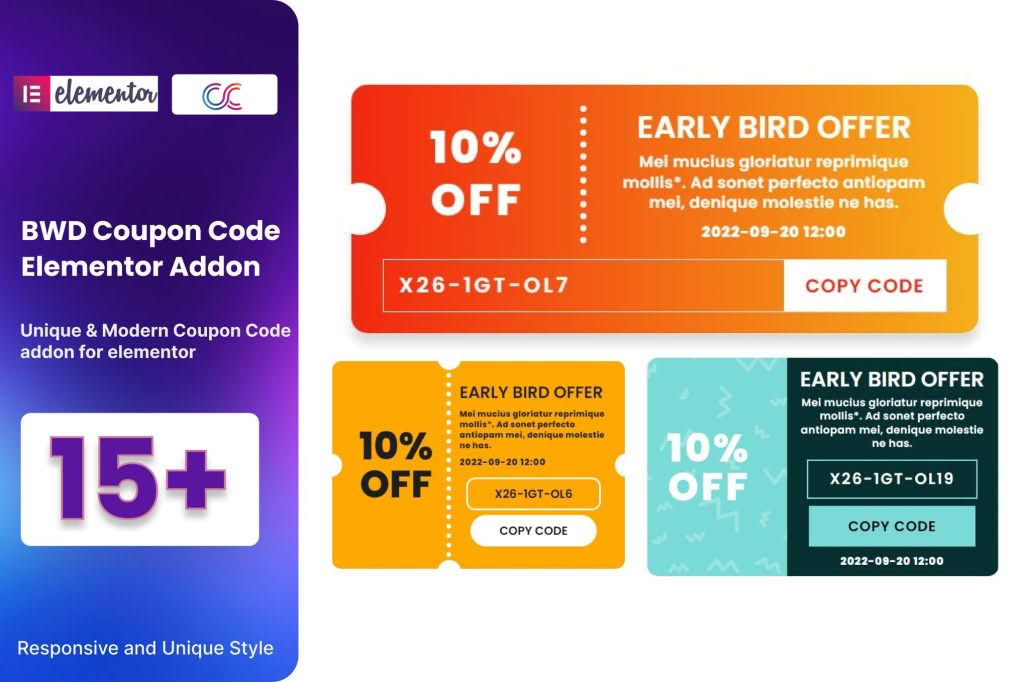 Download Coupon Code WordPress Plugin for Elementor