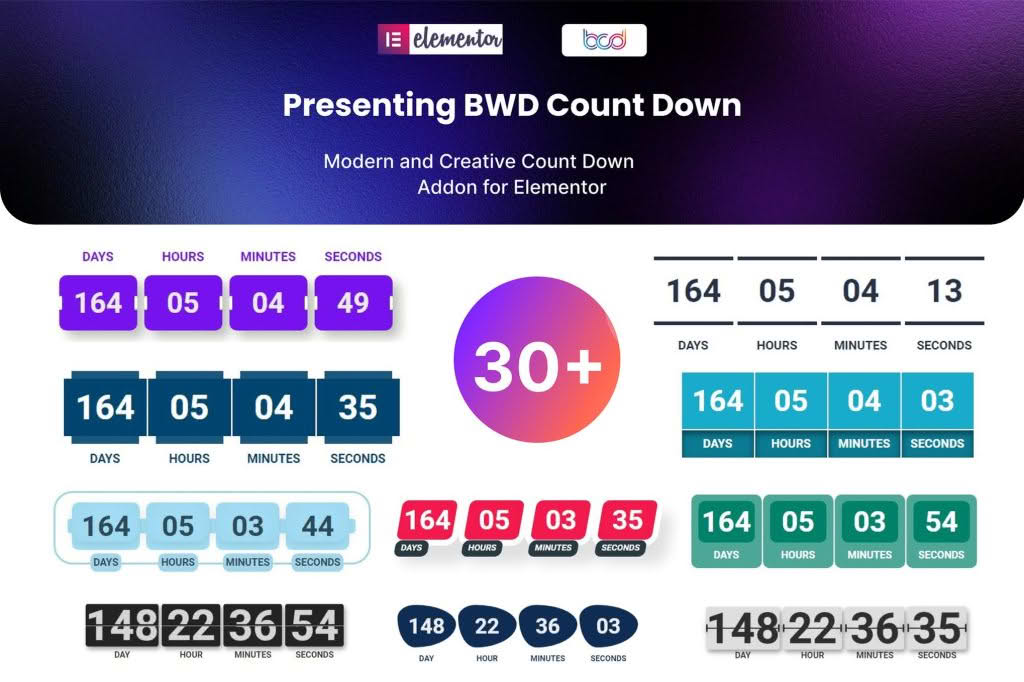 Download BWD Count Down addon for elementor