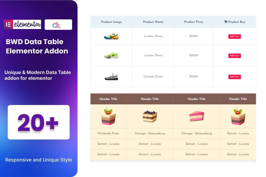 Download Data Table Addon for Elementor