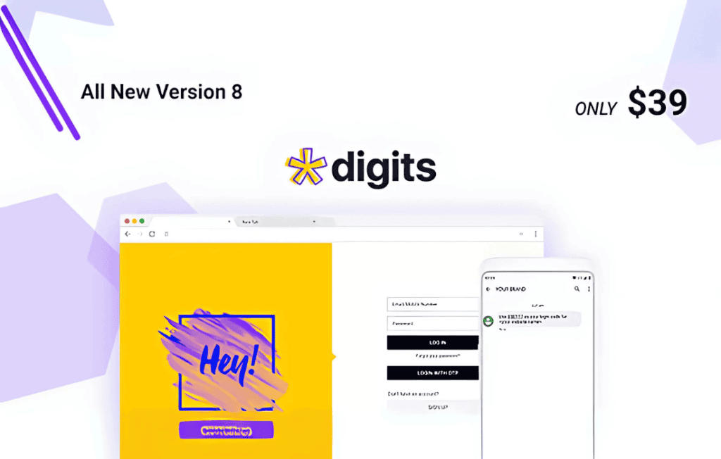Download Digits : WordPress Mobile Number Signup and Login
