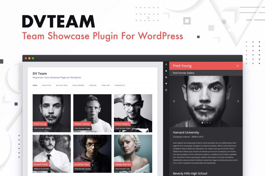 Download DV Team - Team Showcase Plugin For WordPress