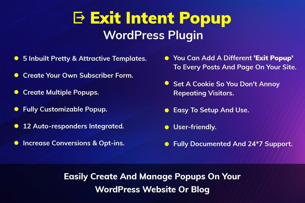 Download Exit Intent Popup WordPress Plugin