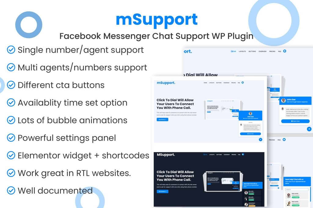 Download Messenger chat support WordPress Plugin