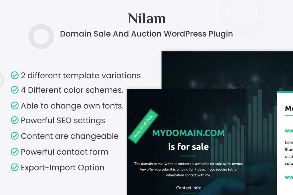 Download Nilam - Domain For Sale & Auction Plugin
