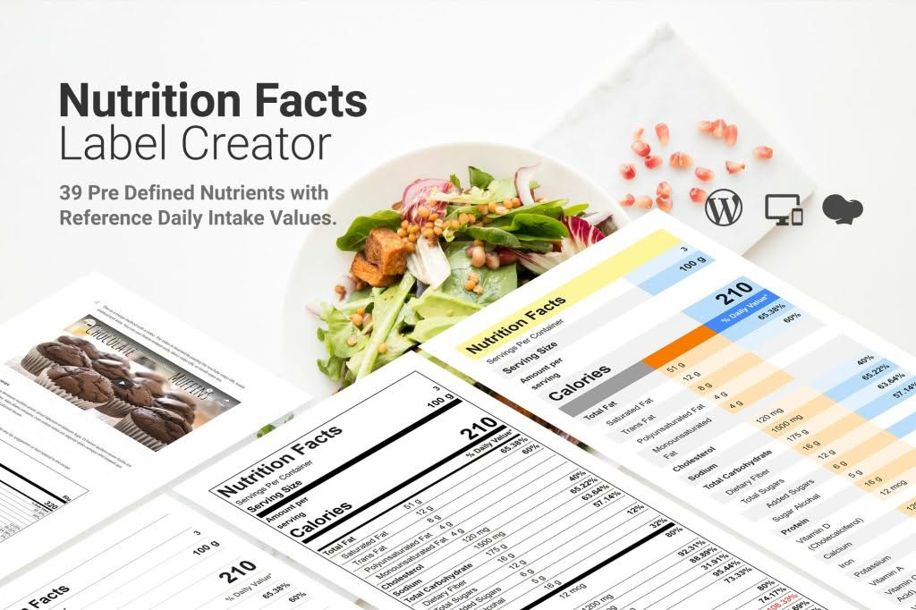 Download Nutrition Facts Label Creator for WPBakery