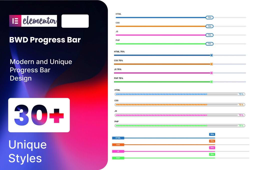 Download Progress Bar addon for Elementor