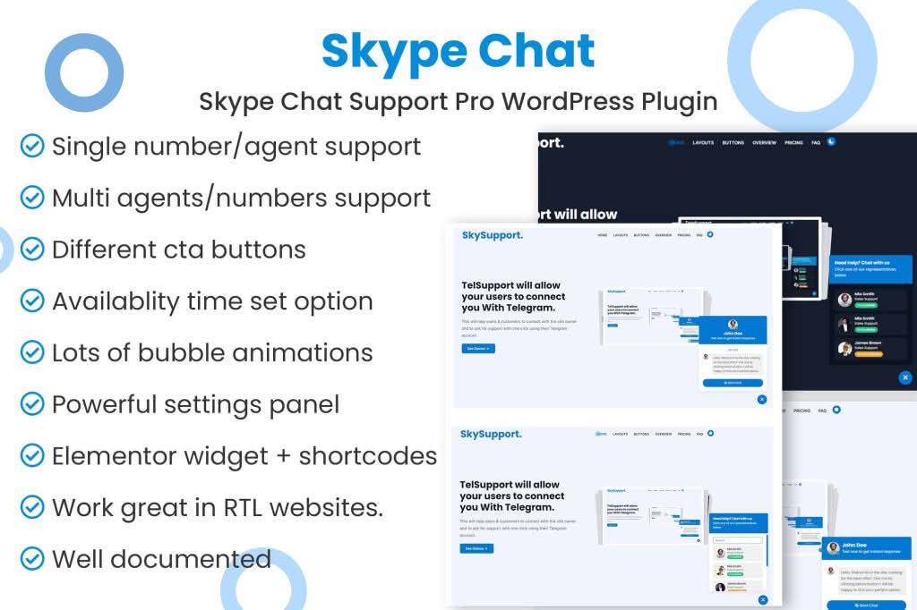 Download Skype Chat Support Pro WordPress Plugin