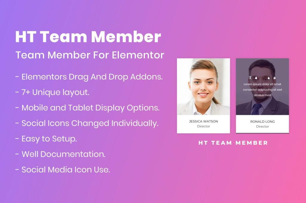 Download HT Team Member For Elementor