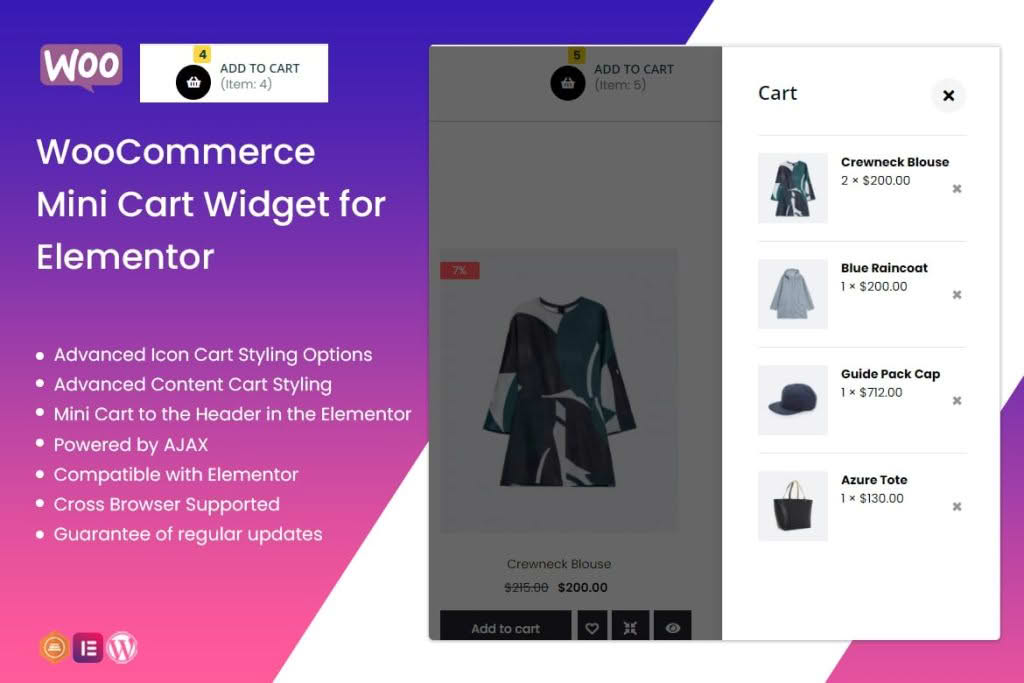 Download WooCommerce Mini Cart Widget for Elementor