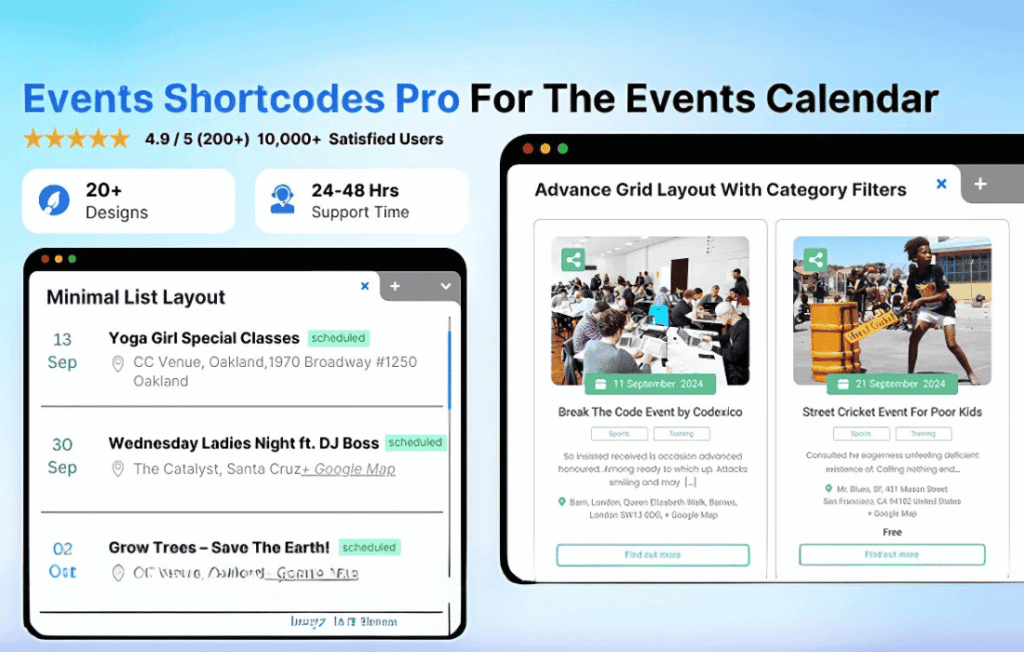 Download Events Shortcodes Pro