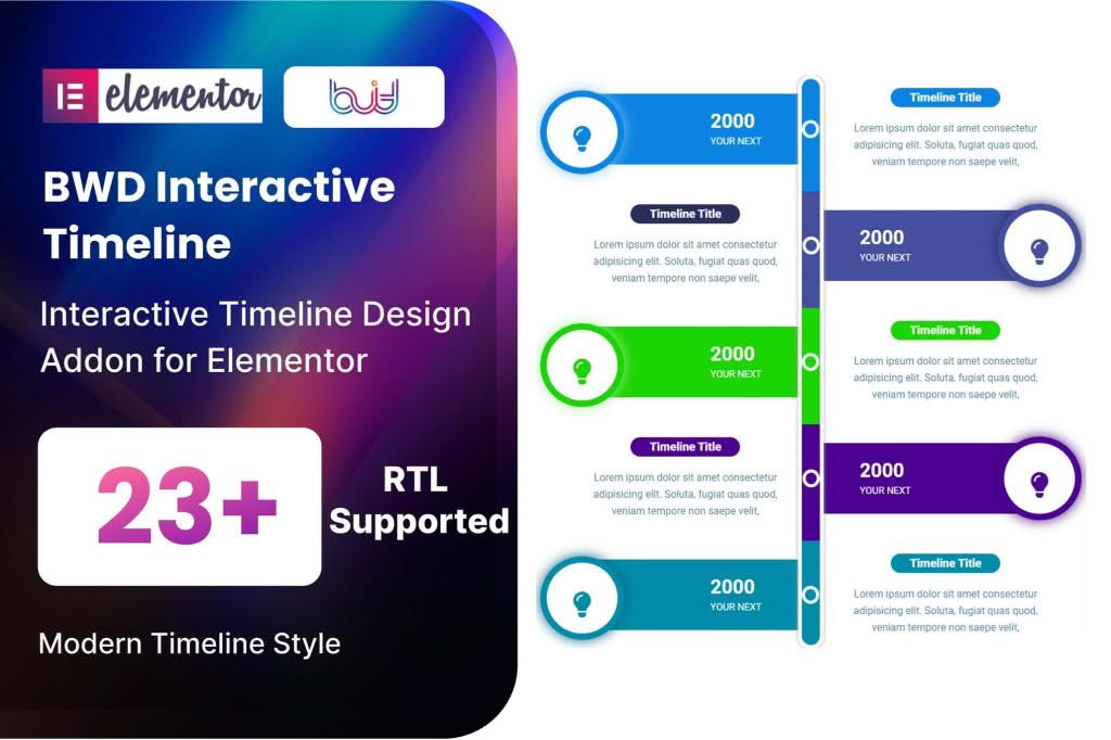 Download Timeline addon for elementor