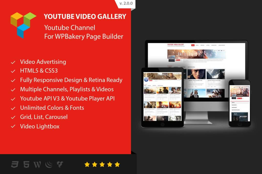 Download Youtube Gallery - Addon For WPBakery Page Builder