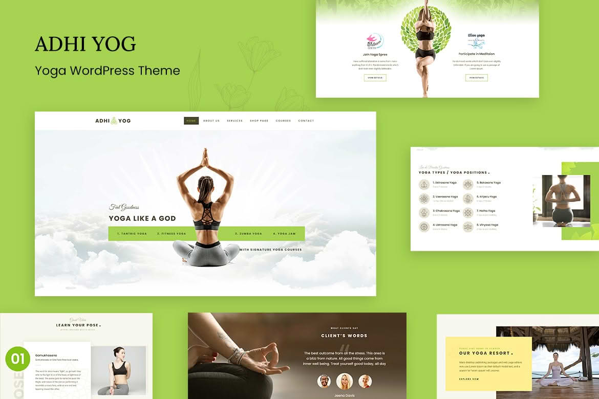 Download Adhi - Yoga WordPress Theme GPL WordPress Plugin