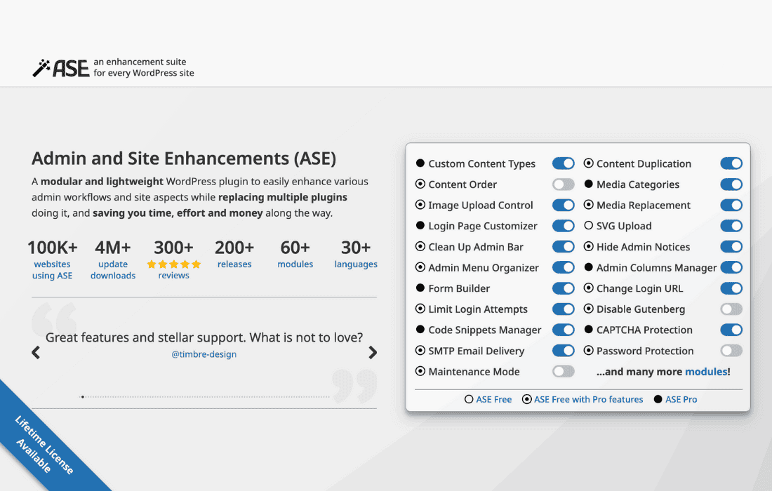 Download Admin and Site Enhancements (ASE) Pro