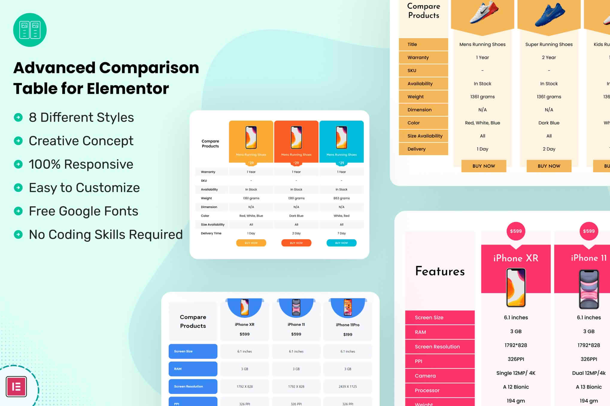 Download Advanced Comparison Table for Elementor