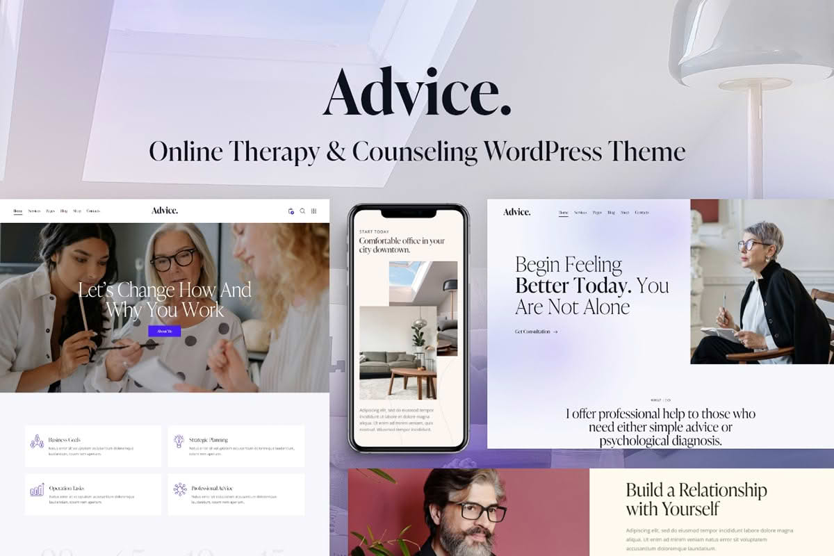 Download Advice - Online Therapy & Counseling WordPress Theme GPL WordPress Plugin