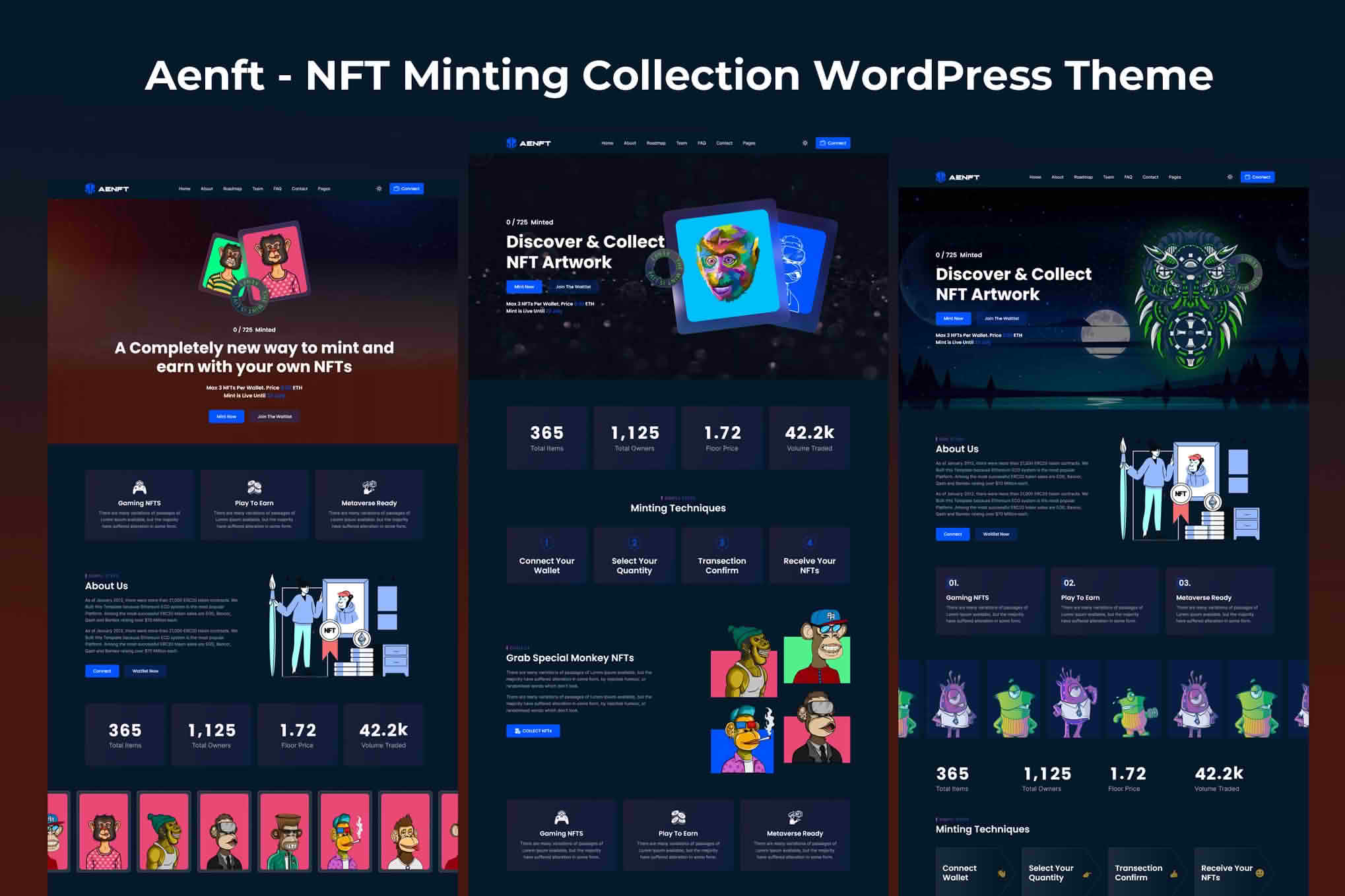 Download Aenft - NFT Minting Collection WordPress Theme GPL WordPress Plugin