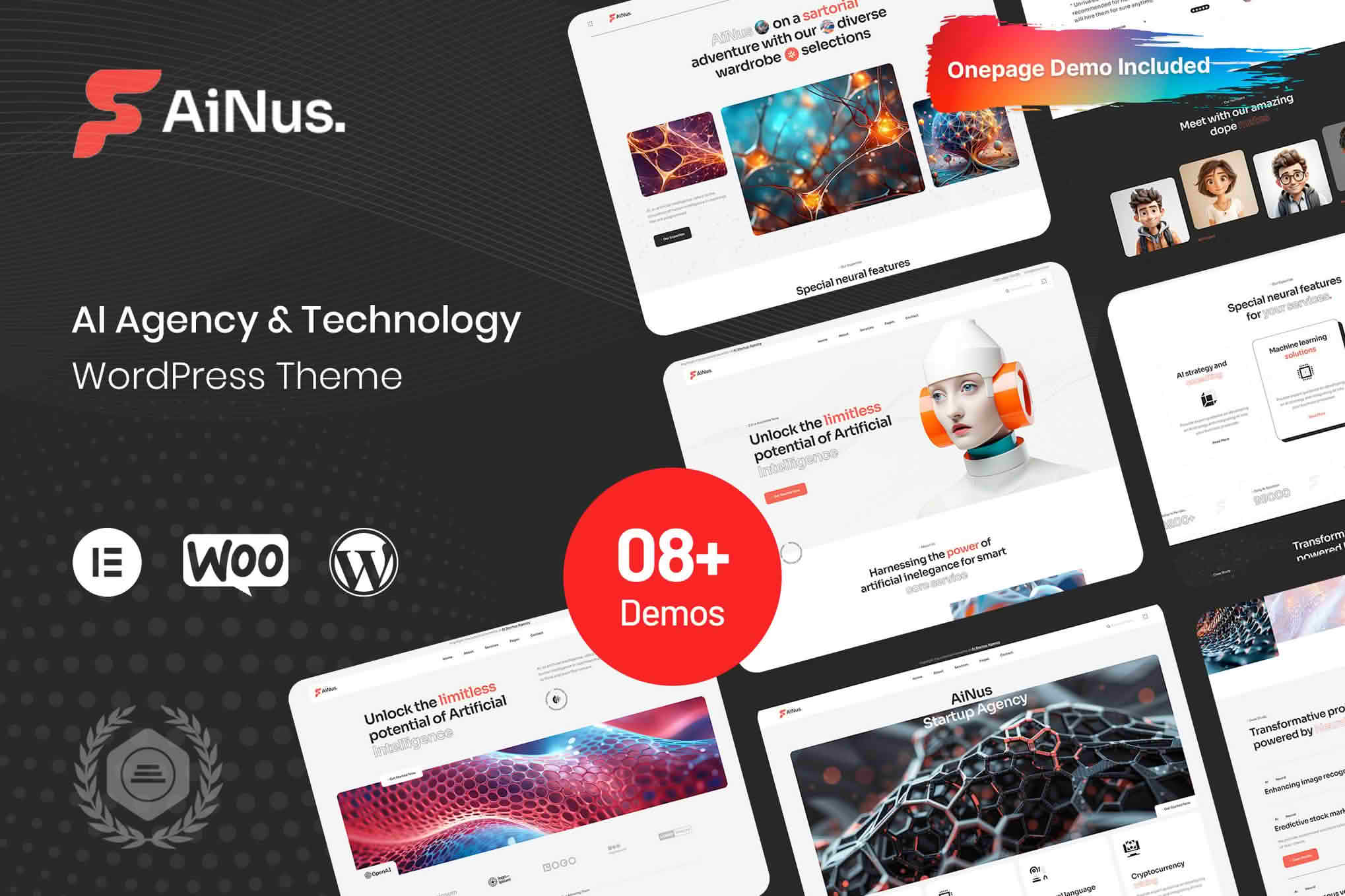 Download Ainus - AI Agency & Technology WordPress Theme GPL WordPress Plugin