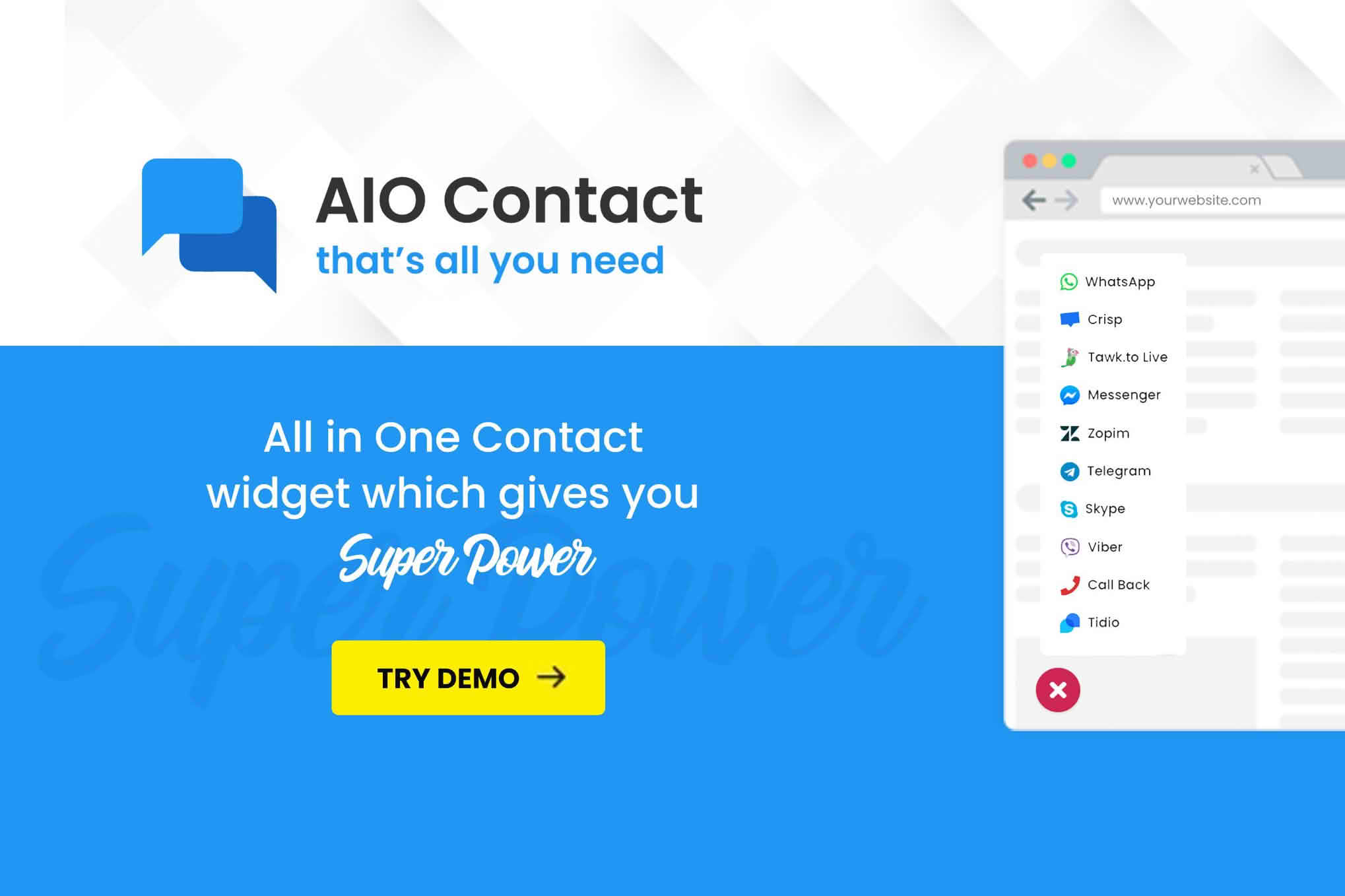 Download AIO Contact - All in One Contact Widget