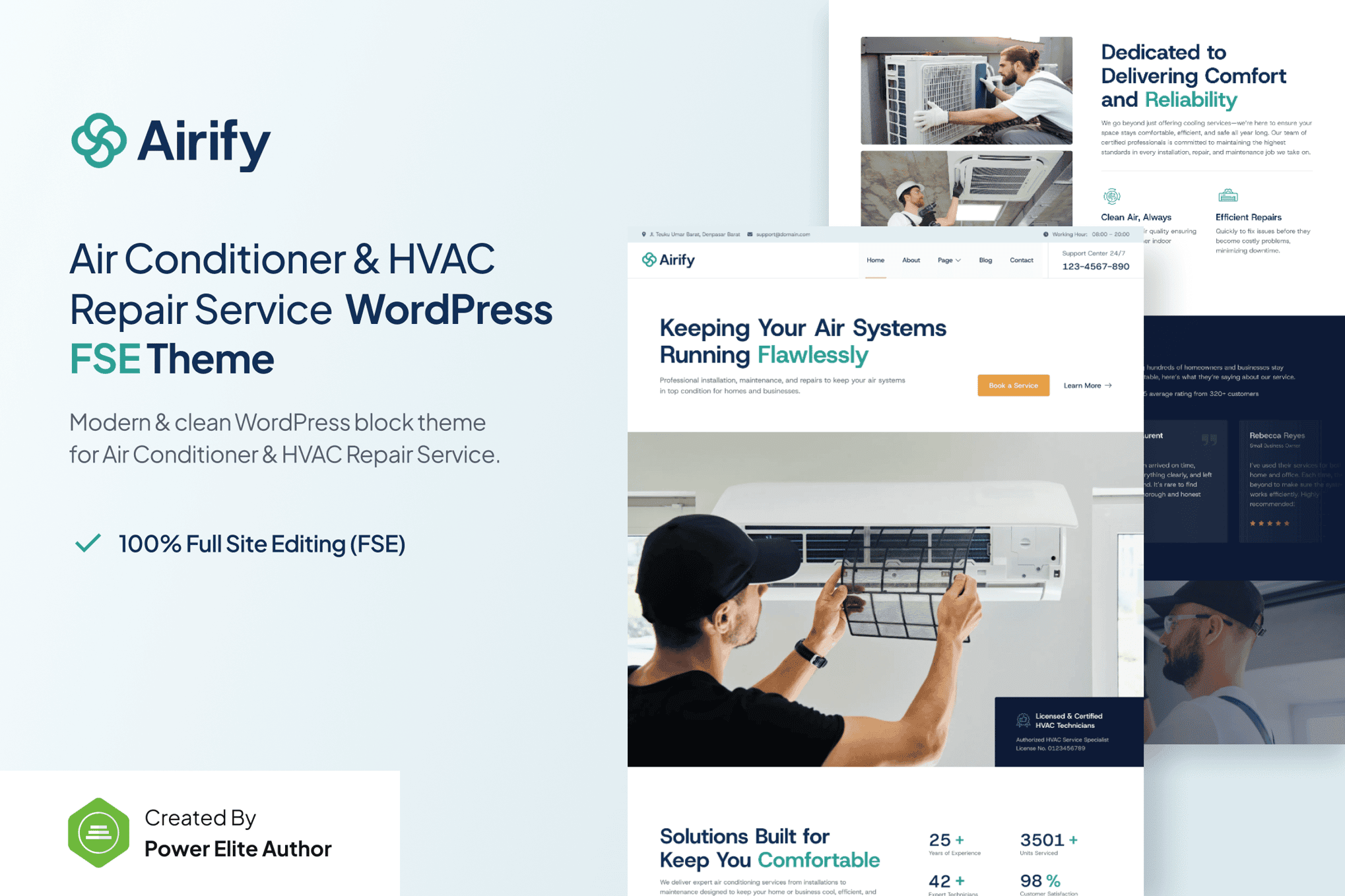 Airify – HVAC Repair Service FSE WordPress Theme