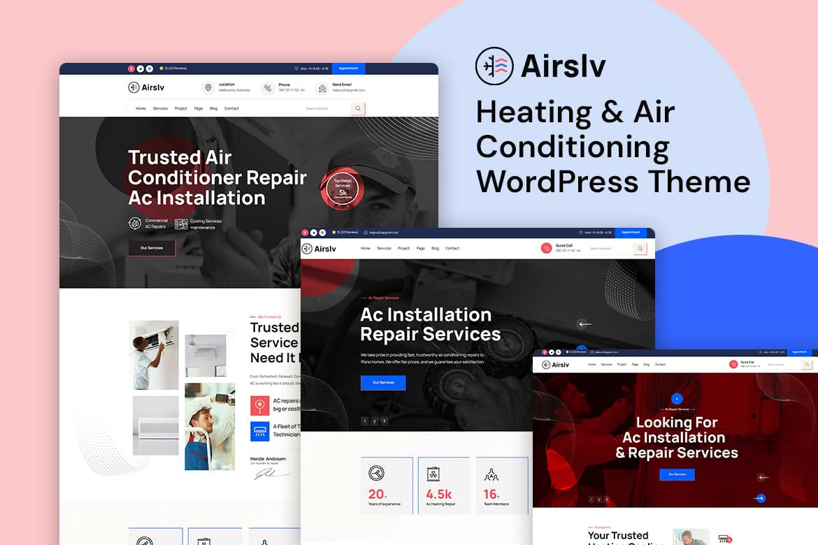 Download Airslv - Heating & Air Conditioning WordPress Theme GPL WordPress Plugin