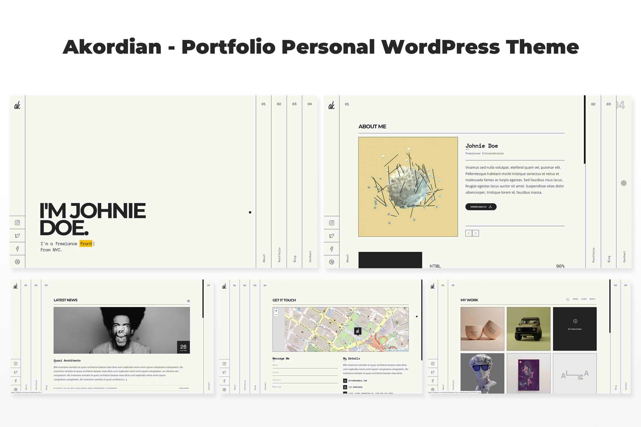 Download Akordian - Portfolio Personal WordPress Theme GPL WordPress Plugin