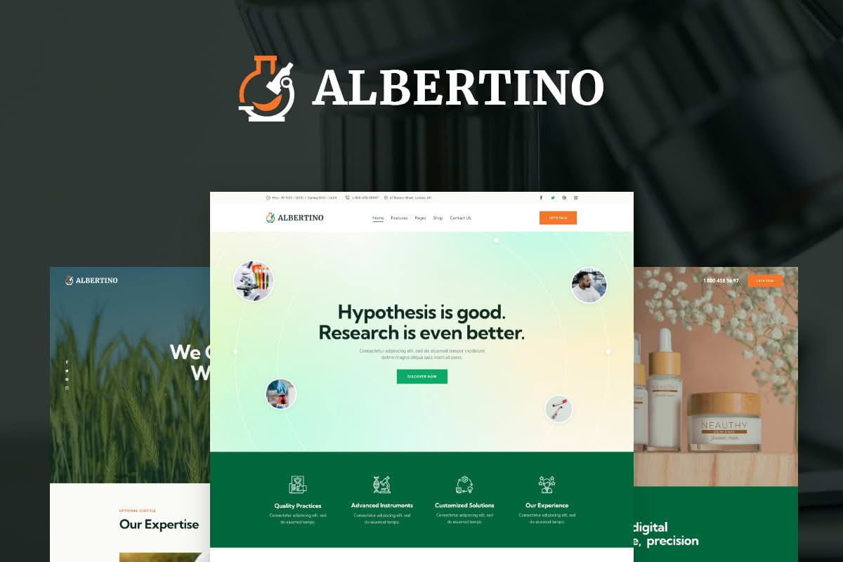 Download Albertino - Laboratory WordPress Theme GPL WordPress Plugin