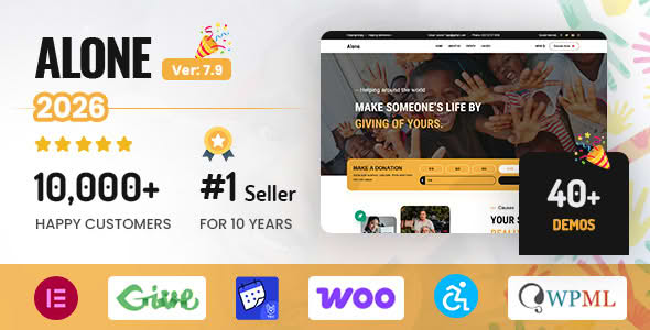 Download Alone - Charity Multipurpose Non-profit WordPress Theme GPL WordPress Plugin
