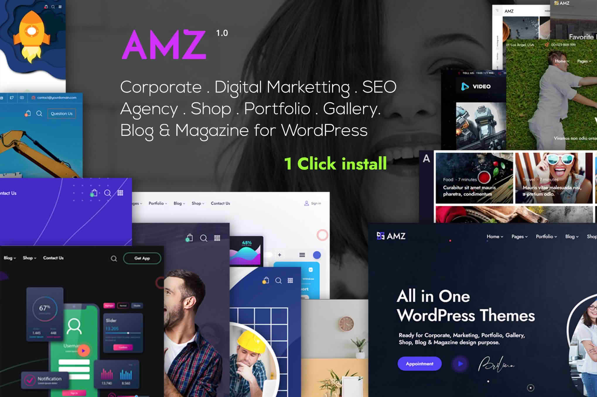 Download AMZ - All in One Creative WordPress Theme GPL WordPress Plugin