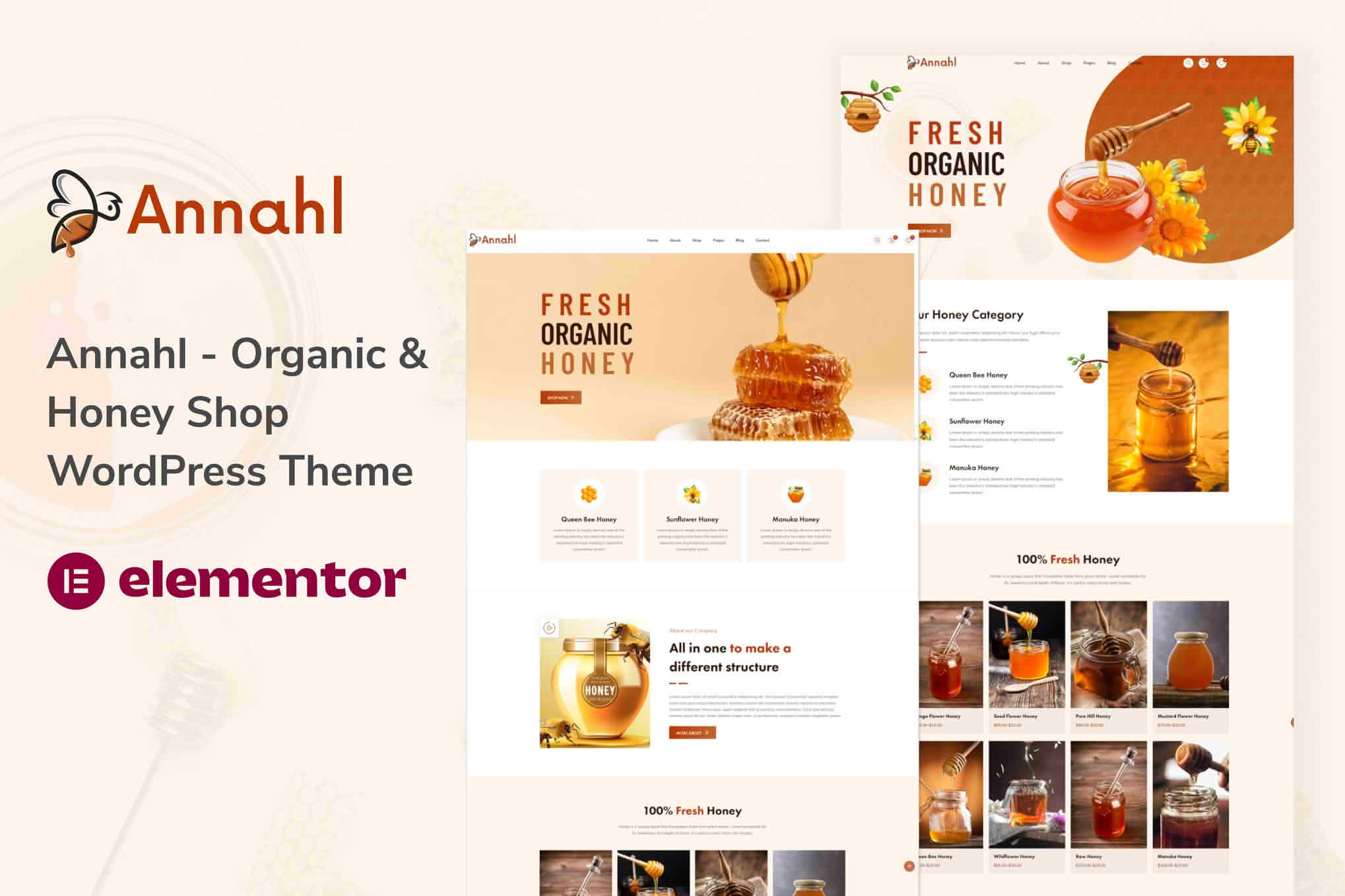 Download Annahl - Organic & Honey Shop WordPress Theme GPL WordPress Plugin