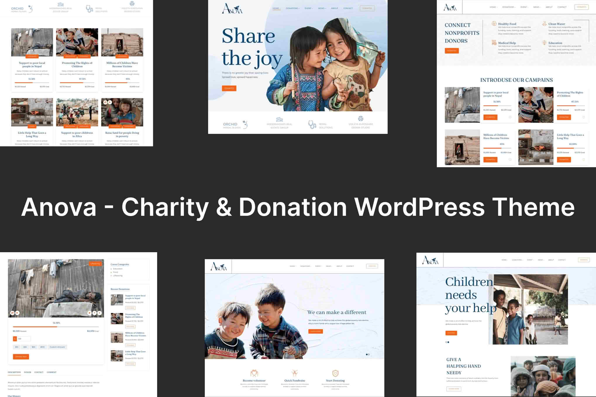 Download Anova - Charity & Donation WordPress Theme GPL WordPress Plugin