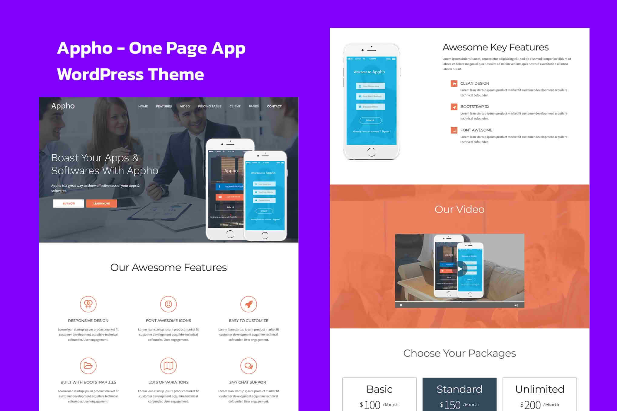 Download Appho - App & Software Landing Page WordPress Theme GPL WordPress Plugin