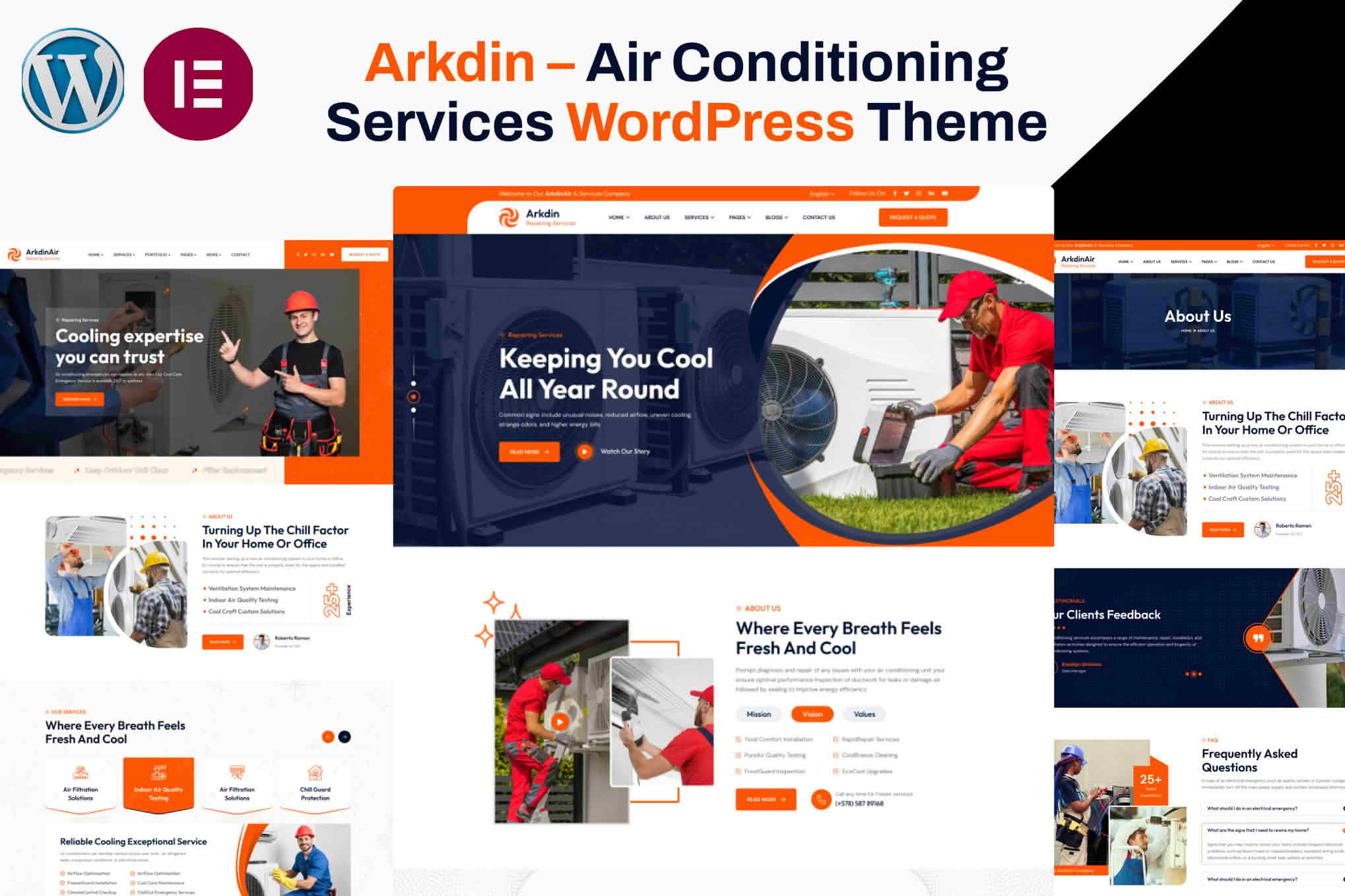 Download Arkdin - Air Conditioning Services WordPress Theme GPL WordPress Plugin