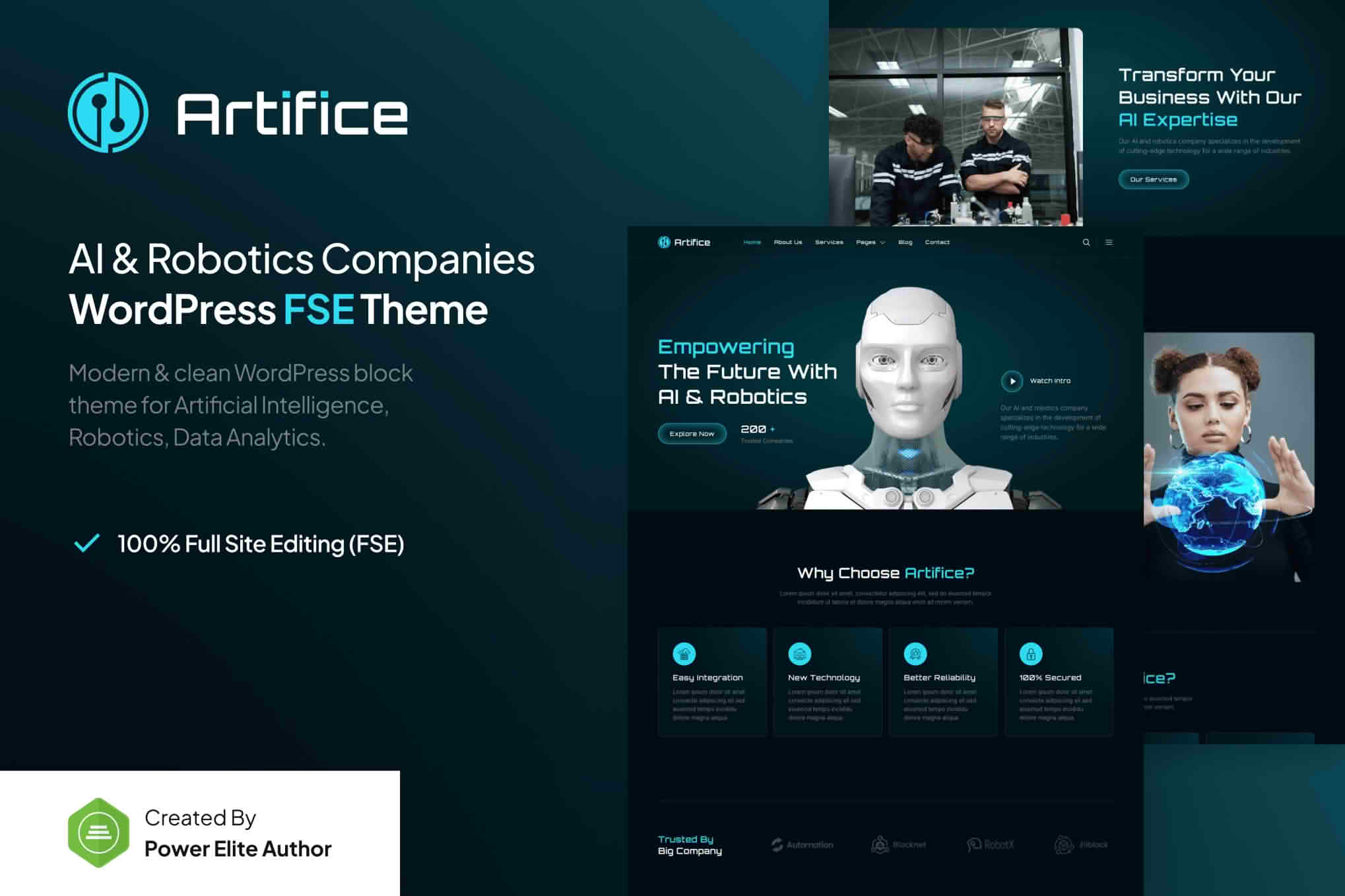 Artifice – AI & Robotics Company Gutenverse FSE WordPress Block Theme