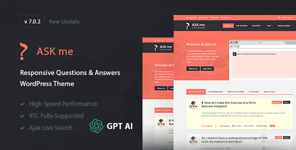 Download Ask Me - Responsive Questions & Answers WordPress GPL WordPress Plugin