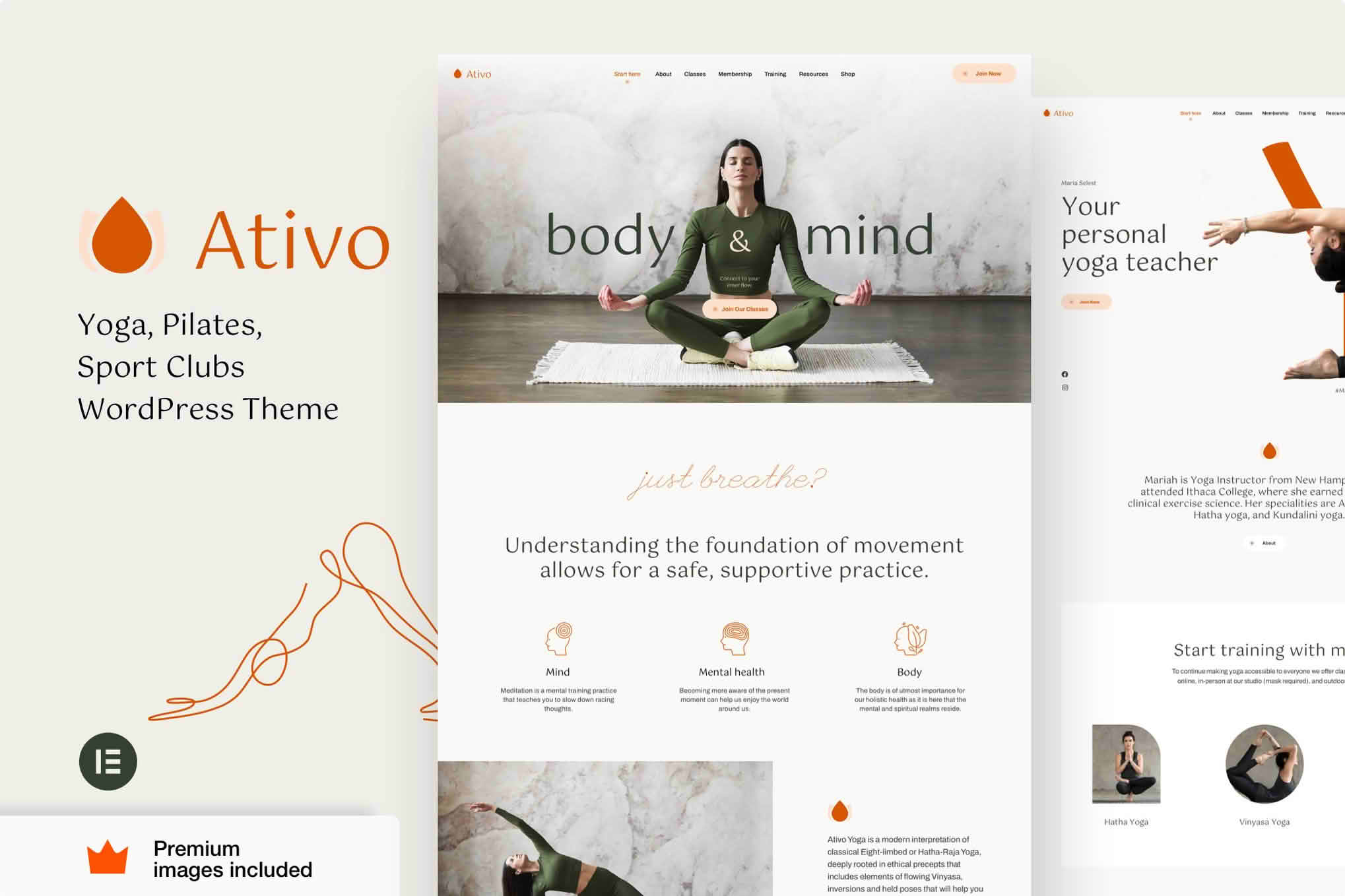 Download Ativo - Yoga Sports Club WordPress Theme GPL WordPress Plugin