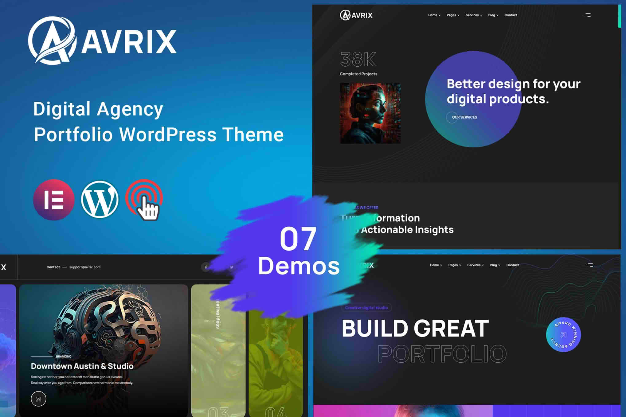 Download Avrix - Digital Agency WordPress GPL WordPress Plugin