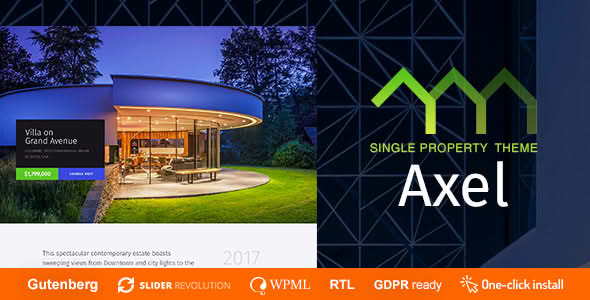 Download Axel - Single Property Real Estate Theme GPL WordPress Plugin