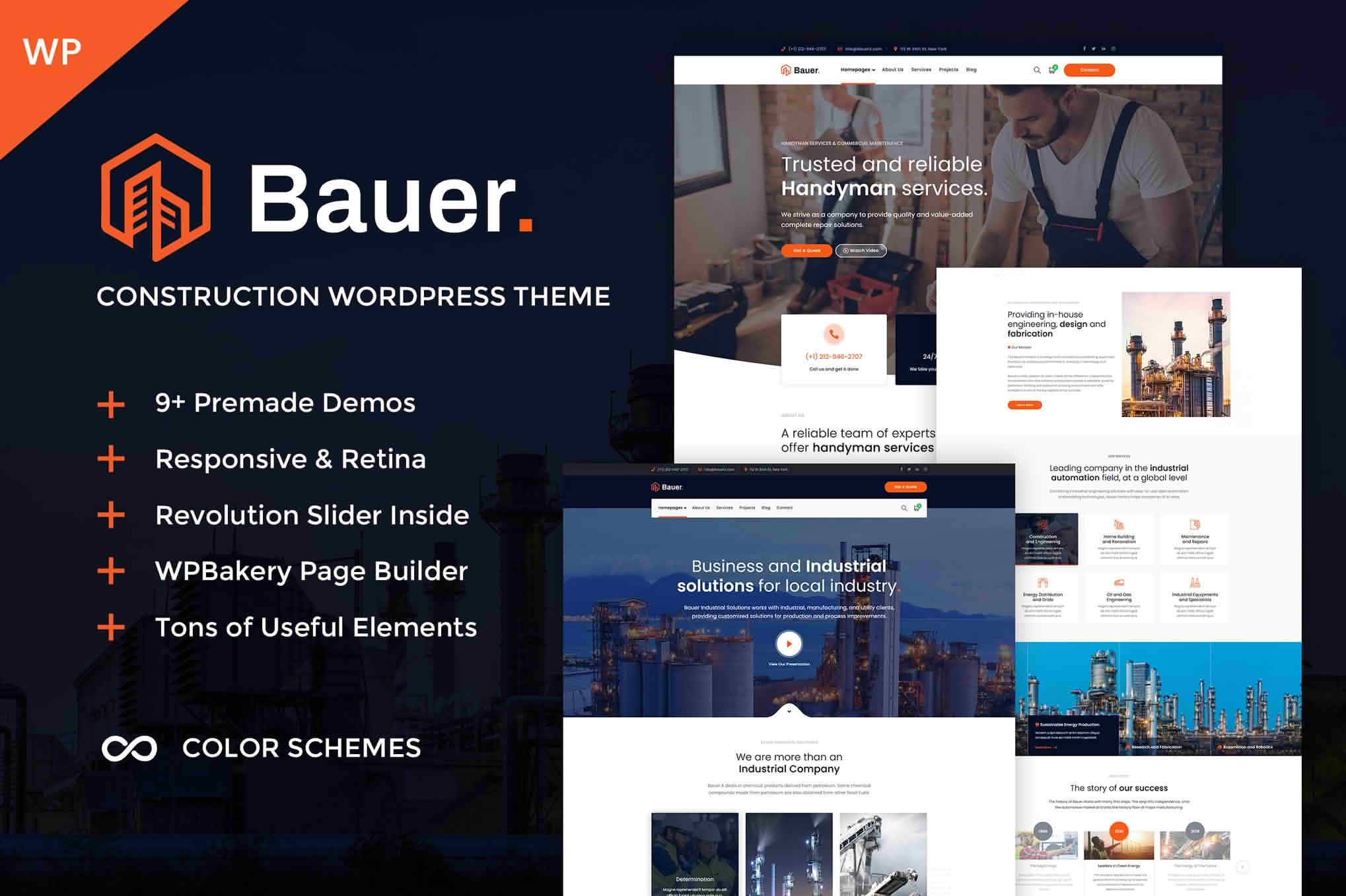 Download Bauer | Construction and Industrial WordPress Theme GPL WordPress Plugin