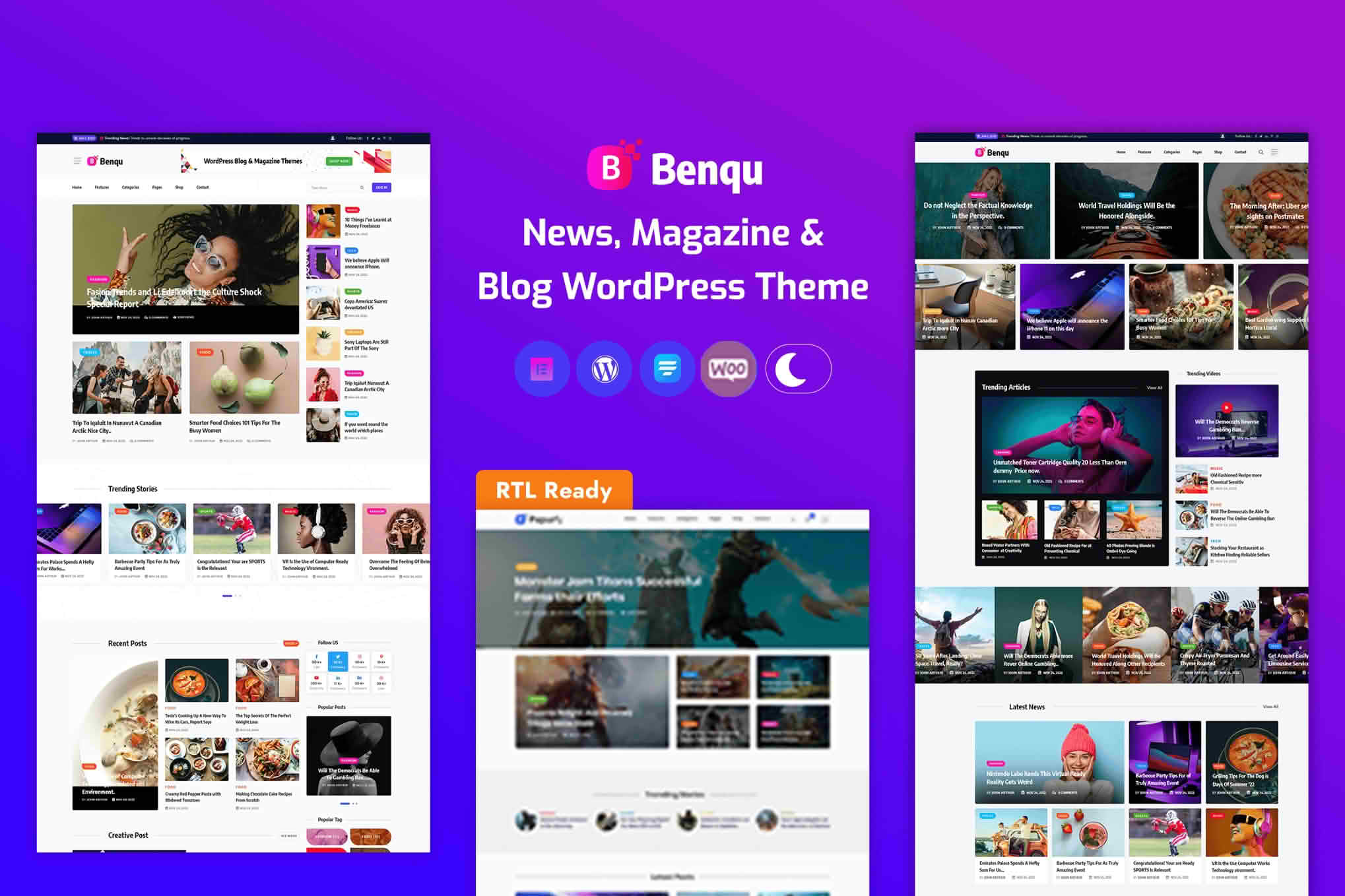 Download Benqu - Elementor NewsPaper & Magazine WordPress Theme GPL WordPress Plugin