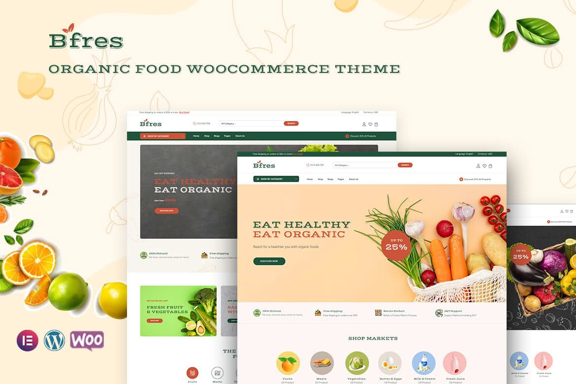 Download Bfres - Organic Food WooCommerce Theme GPL WordPress Plugin
