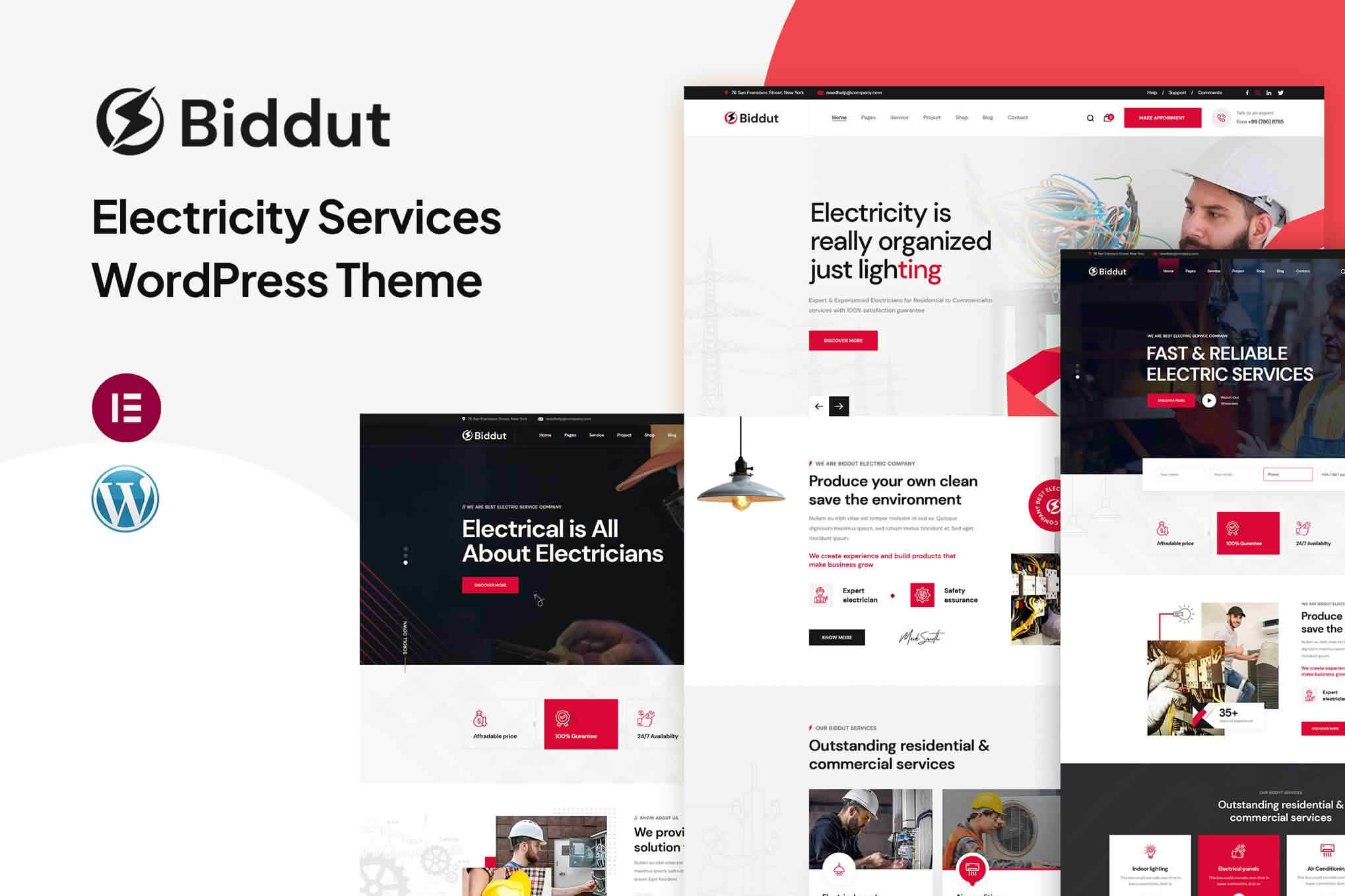 Download Biddut - Electricity Services WordPress Theme GPL WordPress Plugin