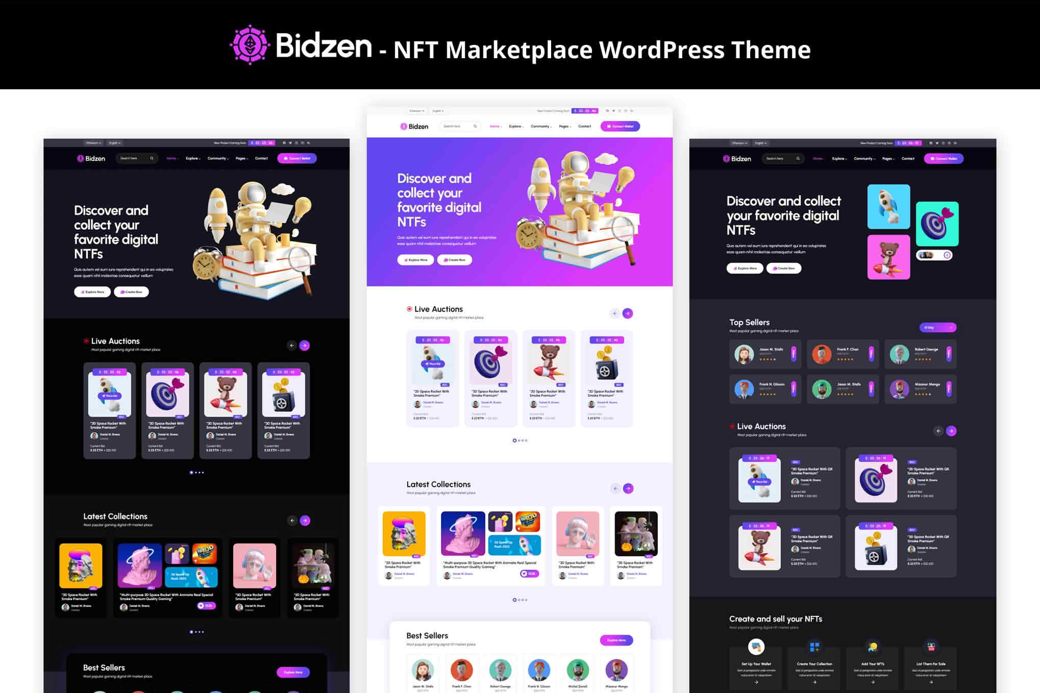 Download Bidzen - NFT Marketplace WordPress Theme GPL WordPress Plugin