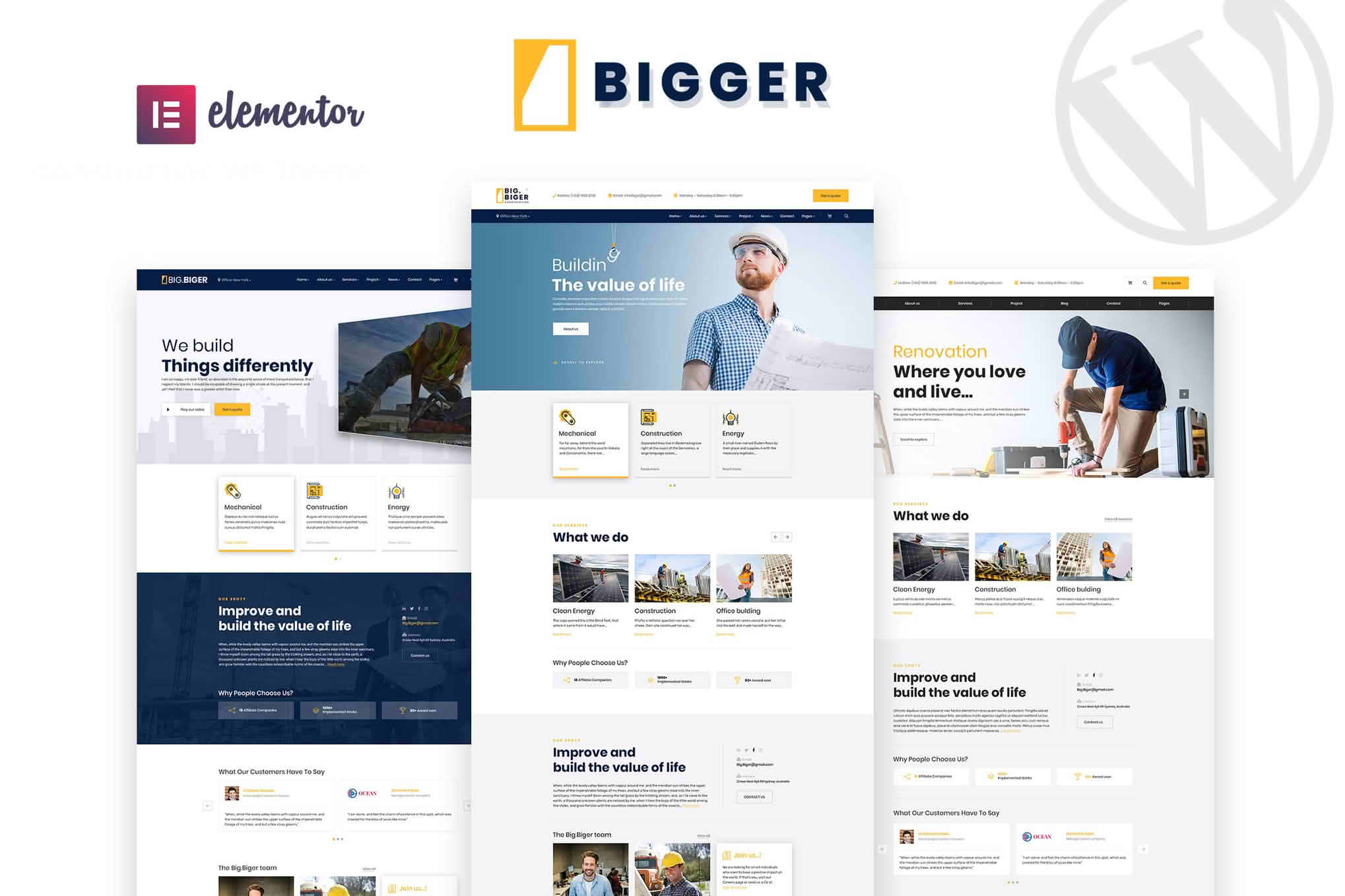 Download Bigger - Construction WordPress Theme GPL WordPress Plugin