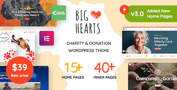 Download BigHearts - Charity & Donation WordPress Theme GPL WordPress Plugin
