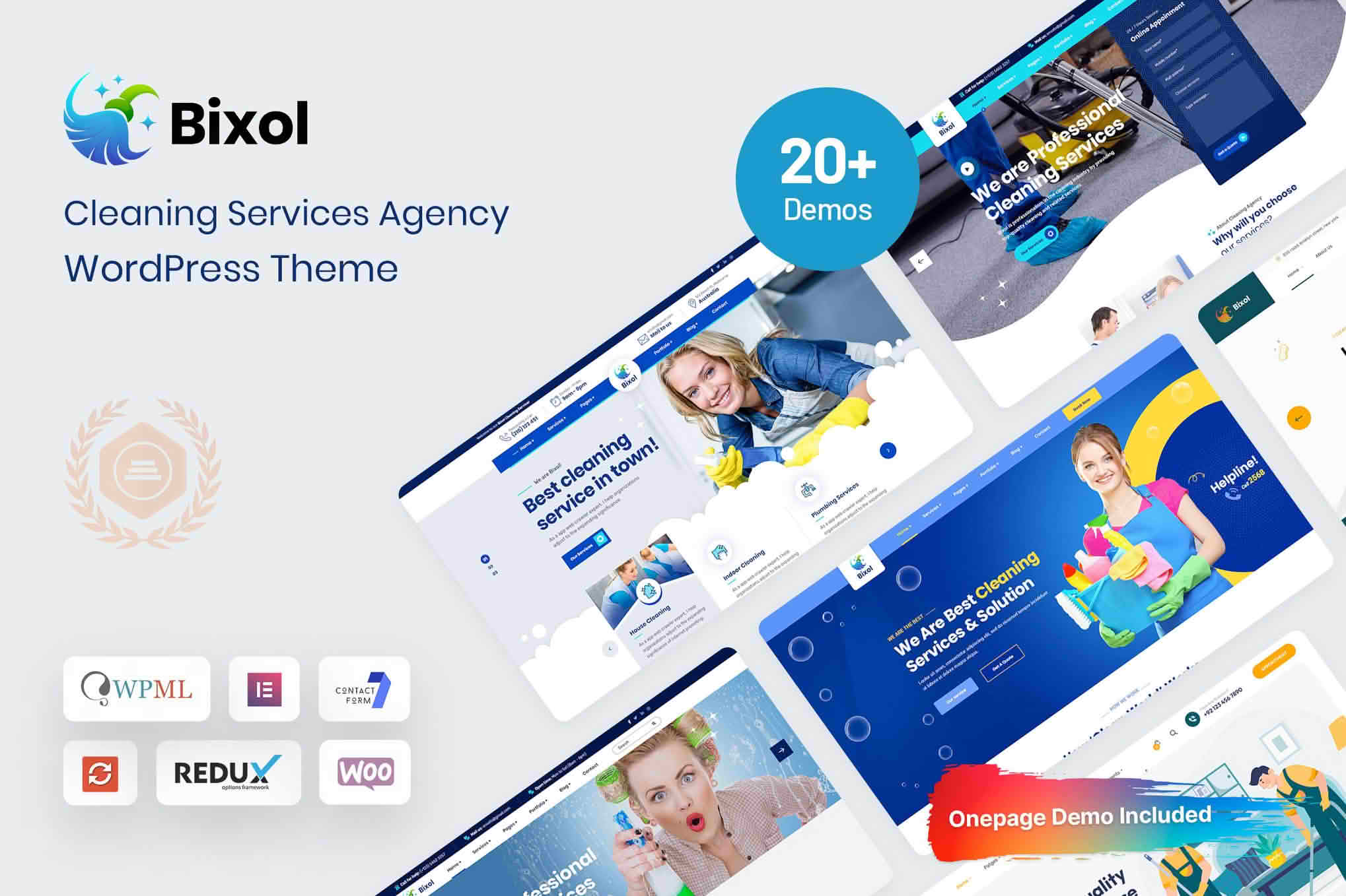 Download Bixol - Cleaning Services WordPress GPL WordPress Plugin