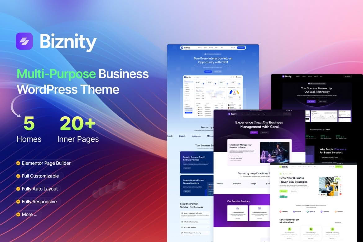 Biznity – Multipurpose Business WordPress Theme