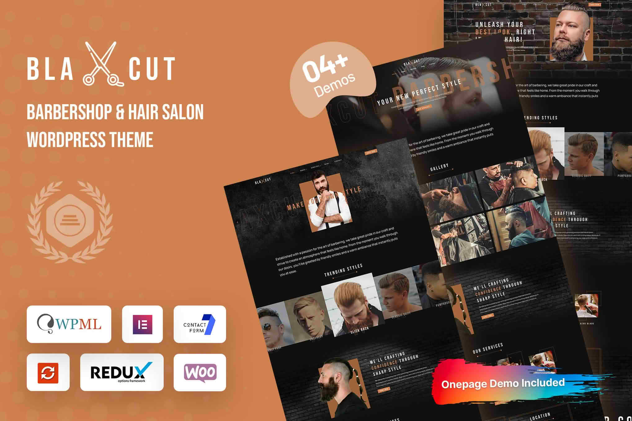 Download Blaxcut - Barbershop & Hair Salon WordPress Theme GPL WordPress Plugin