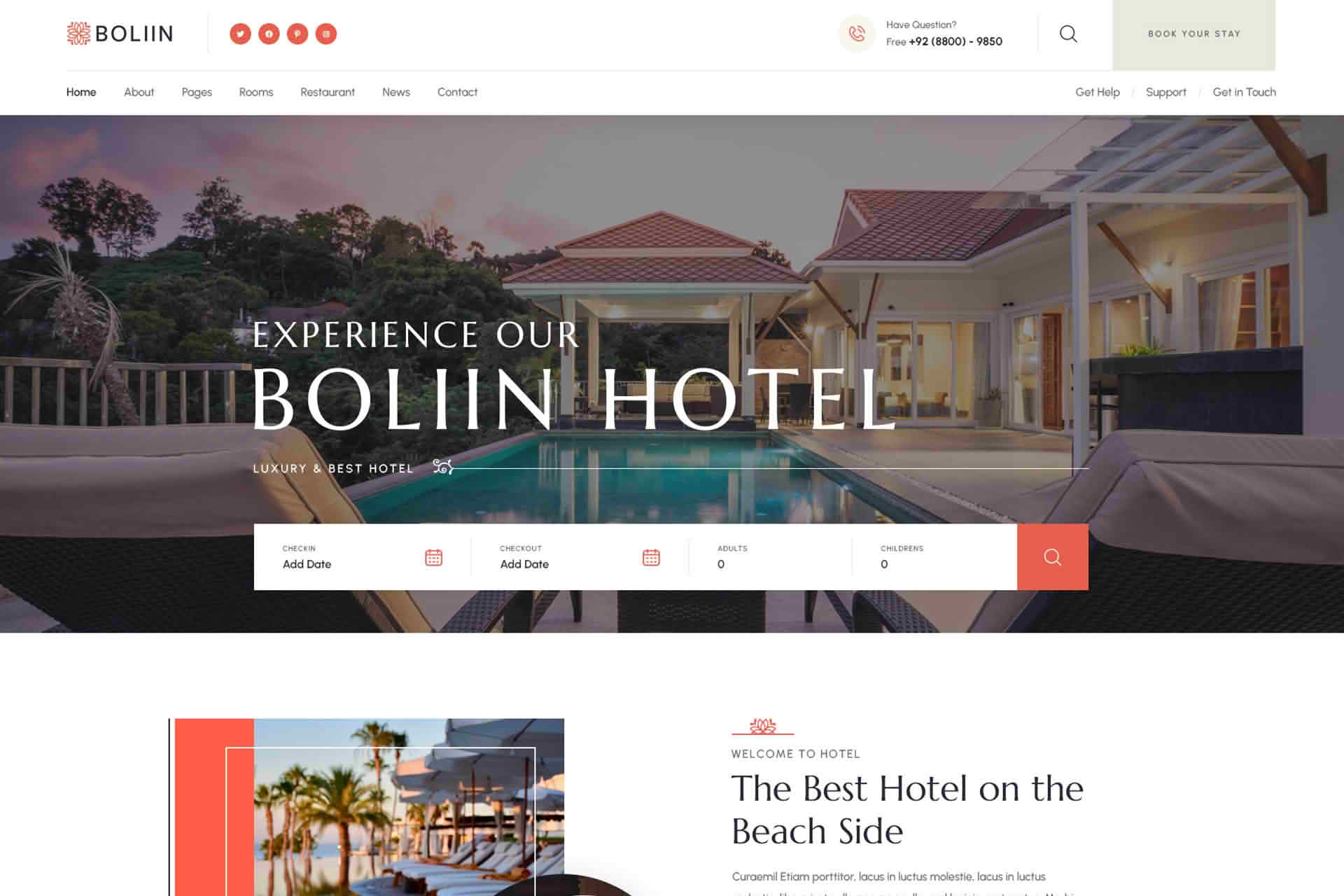Download Boliin - Resort & Hotel Booking WordPress Theme GPL WordPress Plugin